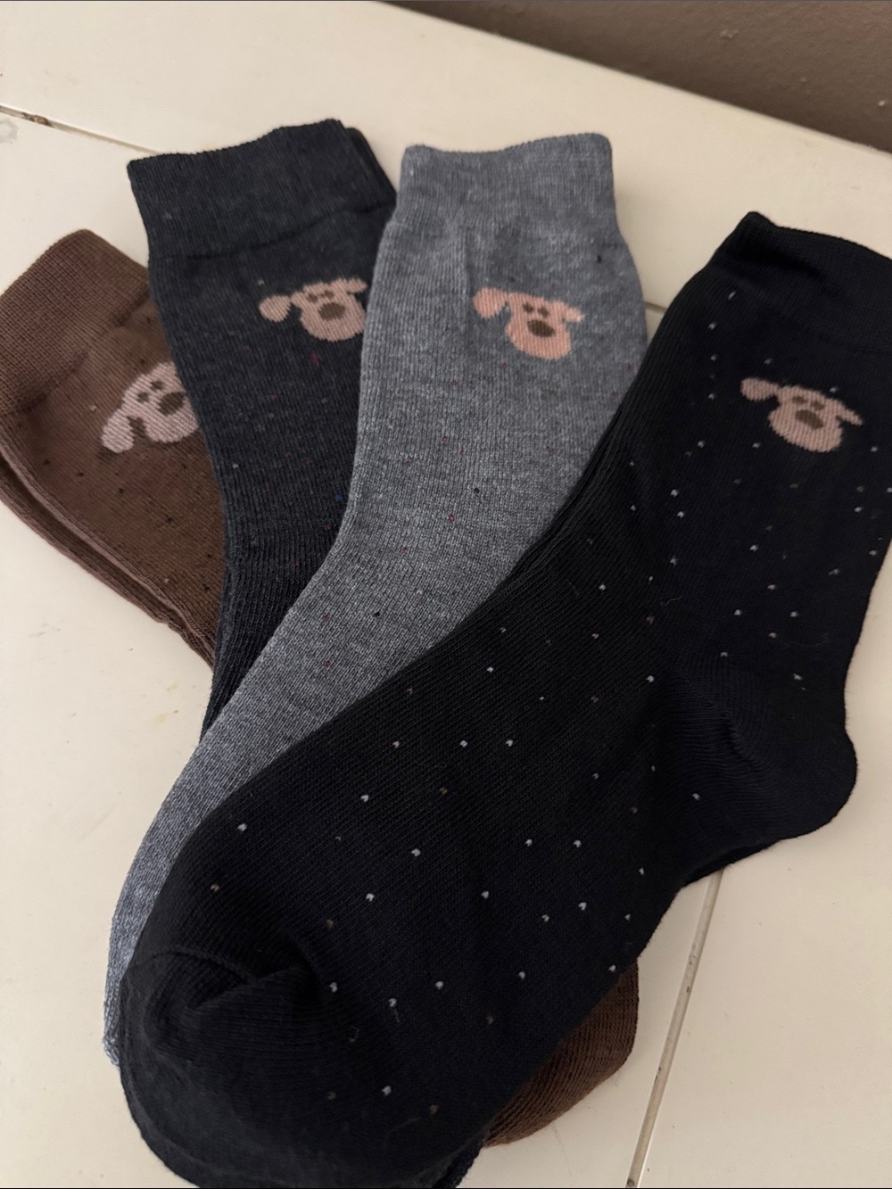 Source Unknown Women's Crew Socks in Black, Gray, Brown